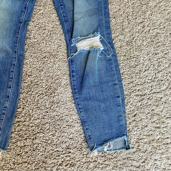 Mother Cotton Blend Looker Step Distressed Casual Prep Minimal Ankle Fray Jeans - Picture 3 of 10
